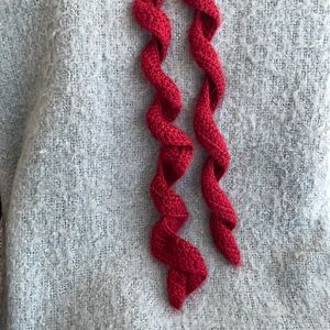 Handmade curly crimson scarf